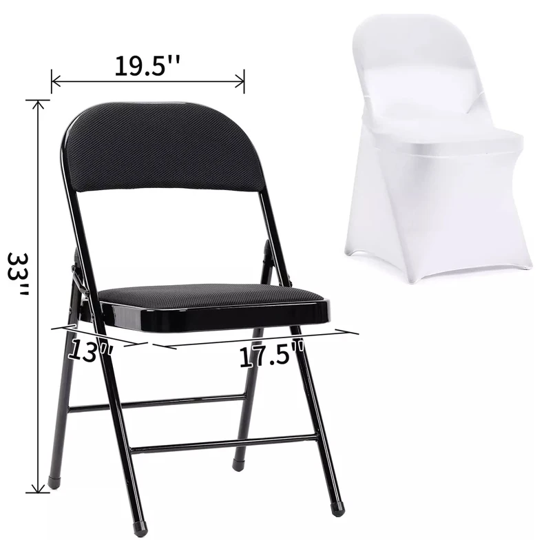 READOR-fundas elásticas de LICRA para silla de banquete, cubierta plegable de color negro para boda, 100 piezas