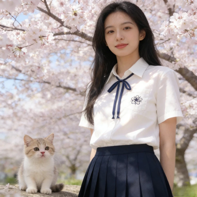 Japanese JK Uniform Shirt for Girls,Summer Short Sleeve,Preppy Collegiate Style School Top for Junior High Students Daily Wear