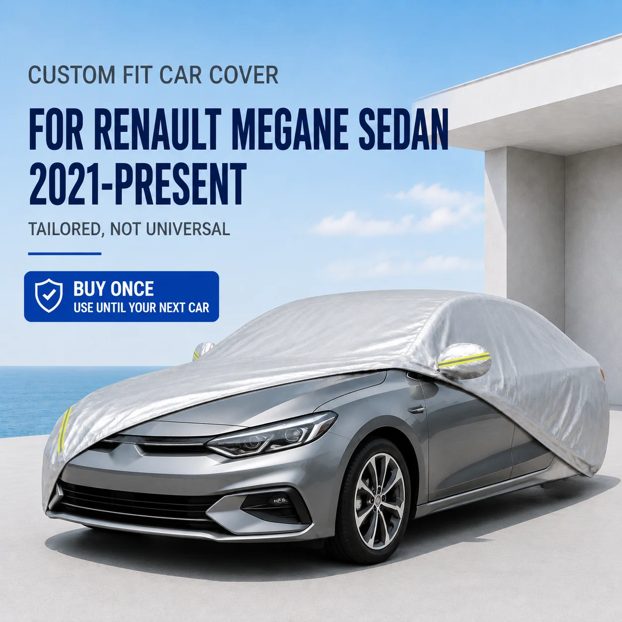 For Renault Megane Sedan 2021-Present Exterior Car Cover Custom Fit Car Sun Protector Waterproof Dustproof Car Outdoor Protectio