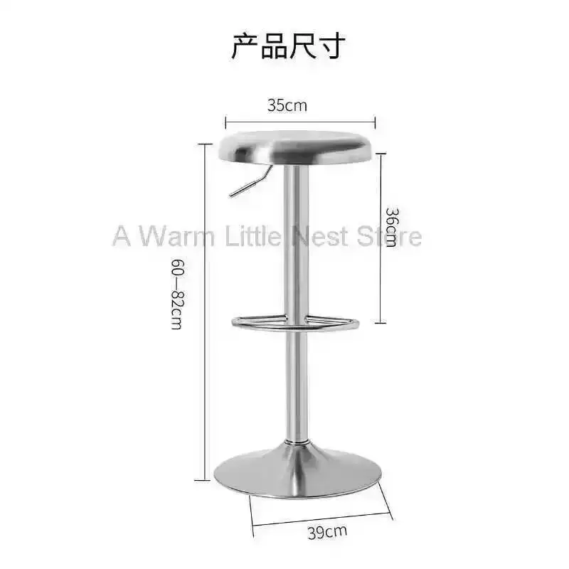 

Swivel Stainless Steel Adjustable Creative Bar Chairs Height Minimalist Lounge Bar Stools Relax Round Taburetes De Bar Furniture