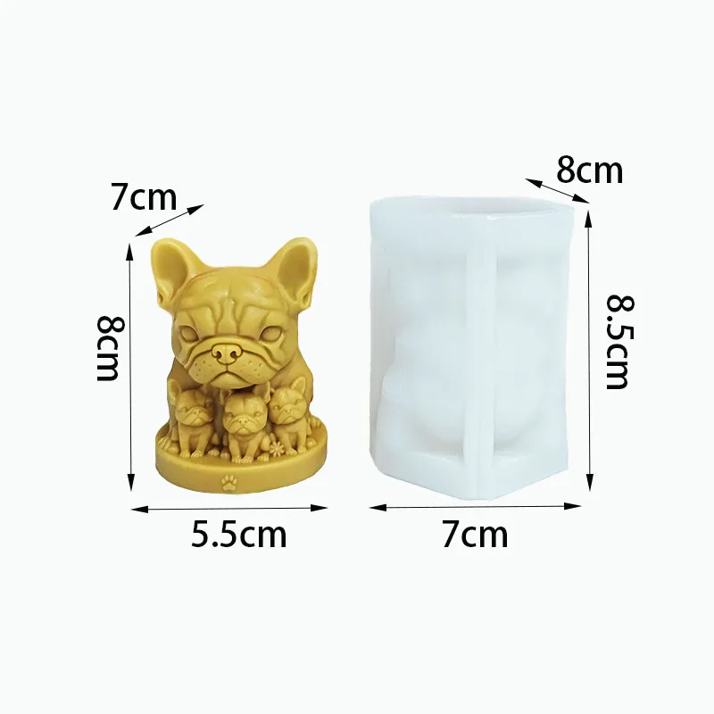French Bulldog Puppy Paw Print 3D Silicone Candle Mold, High Temperature Resistant, Easy to Demold, DIY Tool