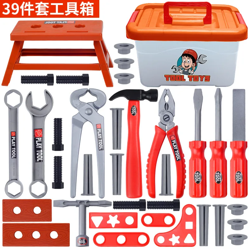 Children's Toolbox Engineer Simulation Repair Tools Pretend Toy Electric Drill Screwdriver Tool Kit Play Box Set For Kids Gifts