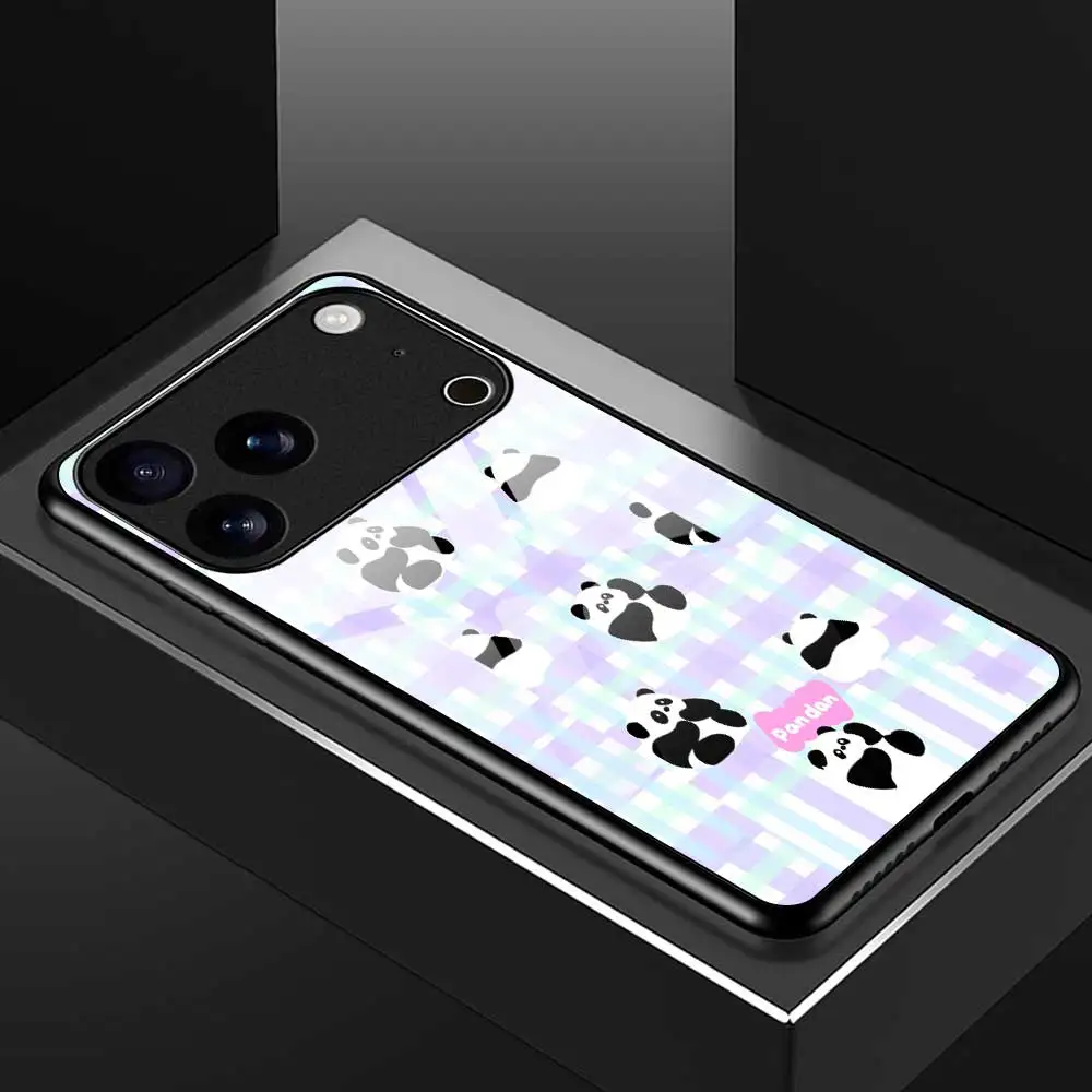 الباندا متقلب جراب هاتف آيفون 17 برو ماكس 17 الهواء 16 15 14 برو ماكس زائد 13 12 11 برو ماكس 16e XS ماكس XR X 7 8 غطاء زجاجي