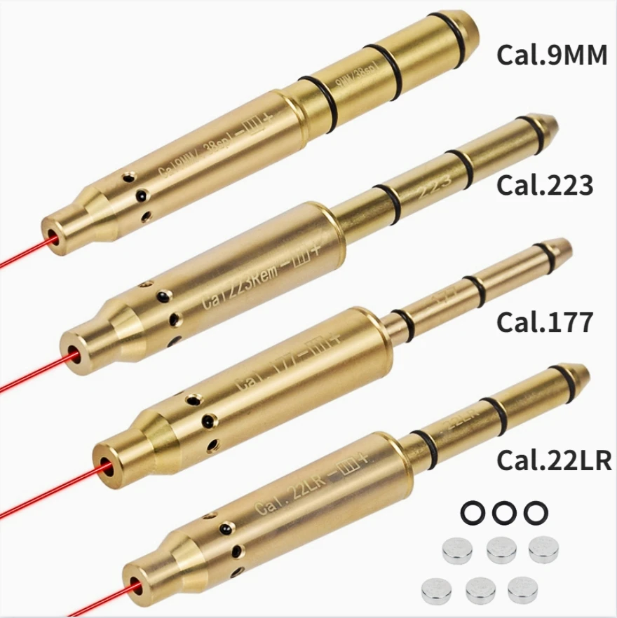 Taktyczny czerwony kalibrator laserowy 9mm.38spl.223.177 22LR Cal Boresighter pistolet pistolet karabin celownik akcesoria myśliwskie