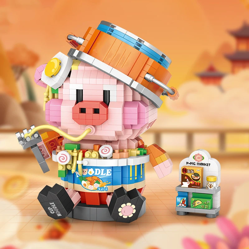 Children\'s miniature building blocks toys, toys Spring Festival, New Year Christmas, Chinese traditional creative series