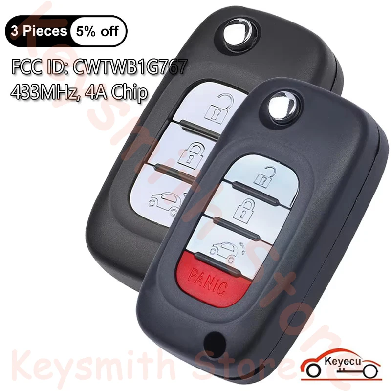 

Чип KEYECU 3 4 кнопки 433 МГц 4A для Mercedes Benz Smart Fortwo 453 Forfour 2015 2016 2017 Автоматический откидной пульт дистанционного управления CWTWB1G767