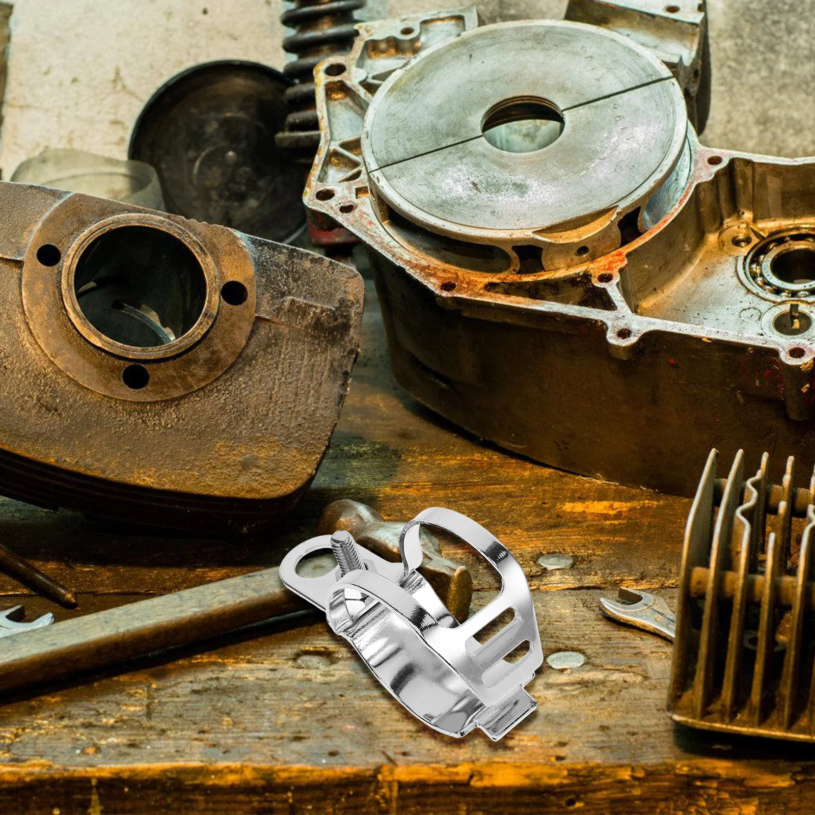 

2pcs Motorcycle Signal Light Bracket Indicator Mount Headlight Holder Metal Front Fork Lamp Fixing Durable Electroplated Easy