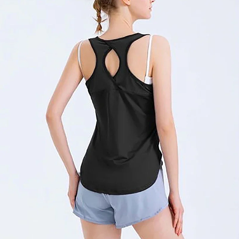 Camiseta sin mangas de secado rápido para verano, camisola holgada informal versátil de malla de sección delgada con espalda descubierta, Camiseta deportiva para Yoga, chaleco para correr y Fitness
