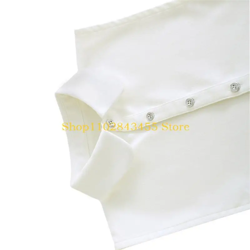 

49MC Women Collar Stylish Blouse Top Shirt Collar Insert to Highlight Your Sweater Half Top Collar Fashion Half Top Blouse