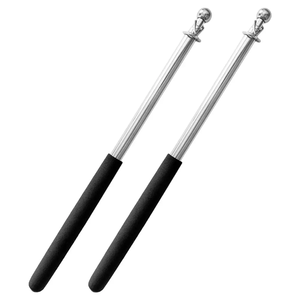 

2Pcs Flagpole 1.0M Black Extendable Portable Adjustable Telescoping Stainless Steel Tour Guide Flag Pole Outdoor Exhibitions