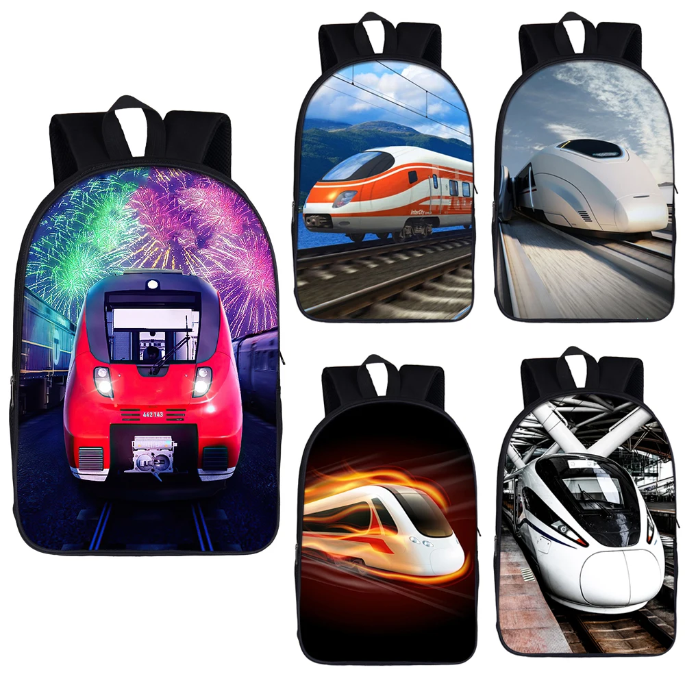 Mochila con estampado de tren de alta velocidad para adolescentes, niños, niñas, mochilas escolares, mochila para computadora portátil para hombres y mujeres, bolsa de libros de viaje