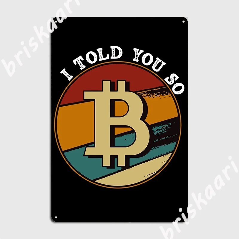 Bitcoin Vintage For Crypto Currency Traders Poster Metal Plaque Pub Wall Decor Decoration Cave Pub Tin Sign Poster