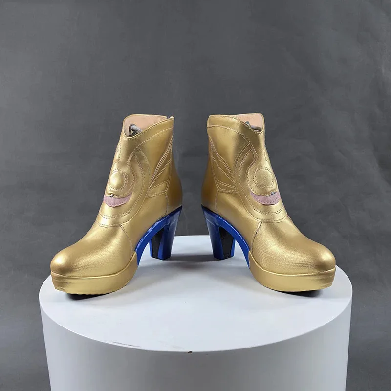 

Zizi 2025 Game Cipher Honkai Star Rail Обувь для косплея Индивидуальные золотые ботинки из искусственной кожи Хэллоуин Карнавальный костюм для вечеринки Реквизит M