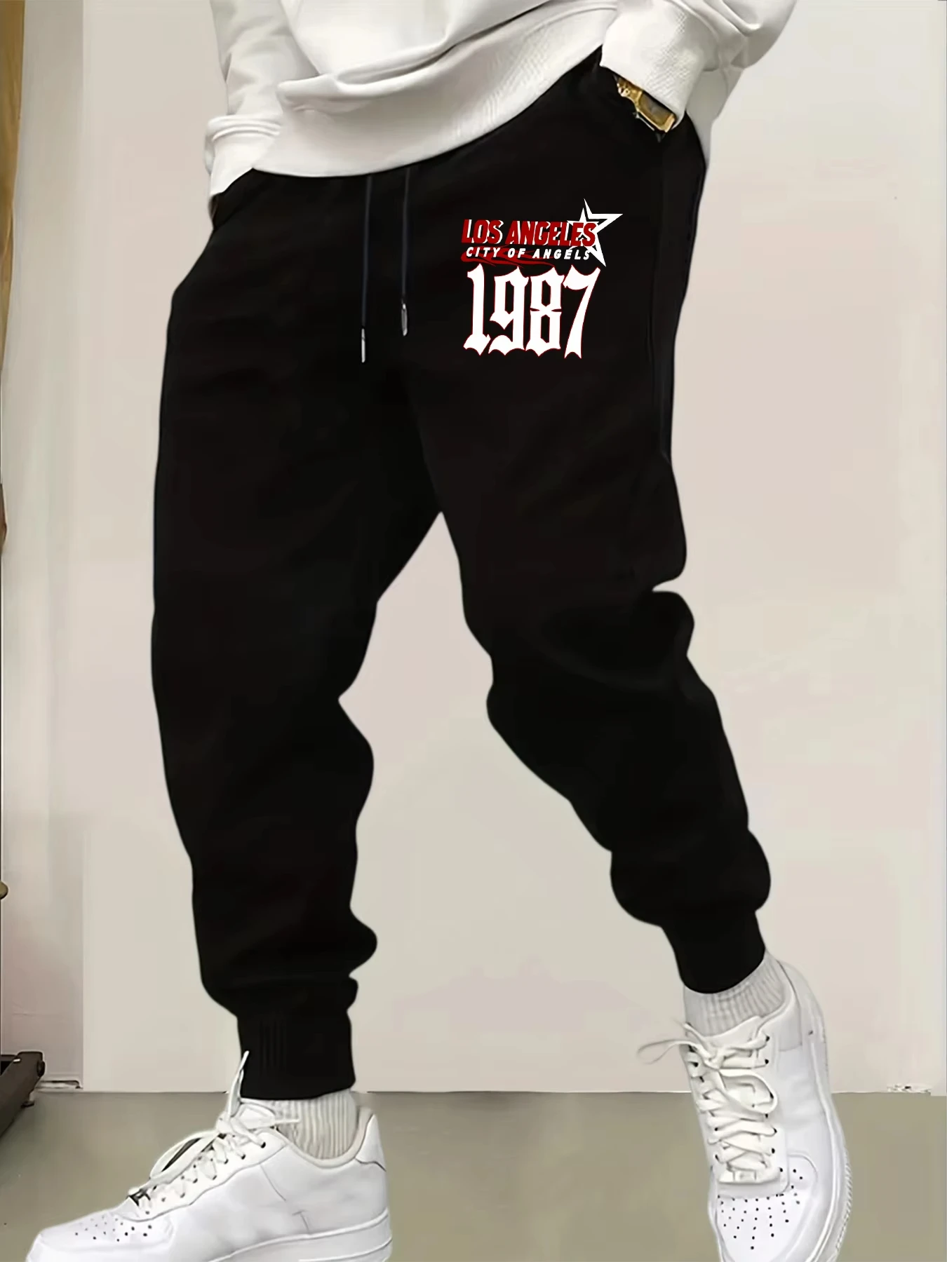 

City Of Angels 1987 Print Men New Autumn Winter Long Pants Fashion Comfy Trousers Drawstring Pockets Sweatpants Street Britches