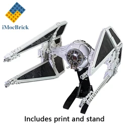 Bloques de construcción Mocs para niños, juguete de ladrillos para armar nave espacial, serie Star Movie, TIE Interceptor/in starfighter, ideal para regalo, código 1018, piezas