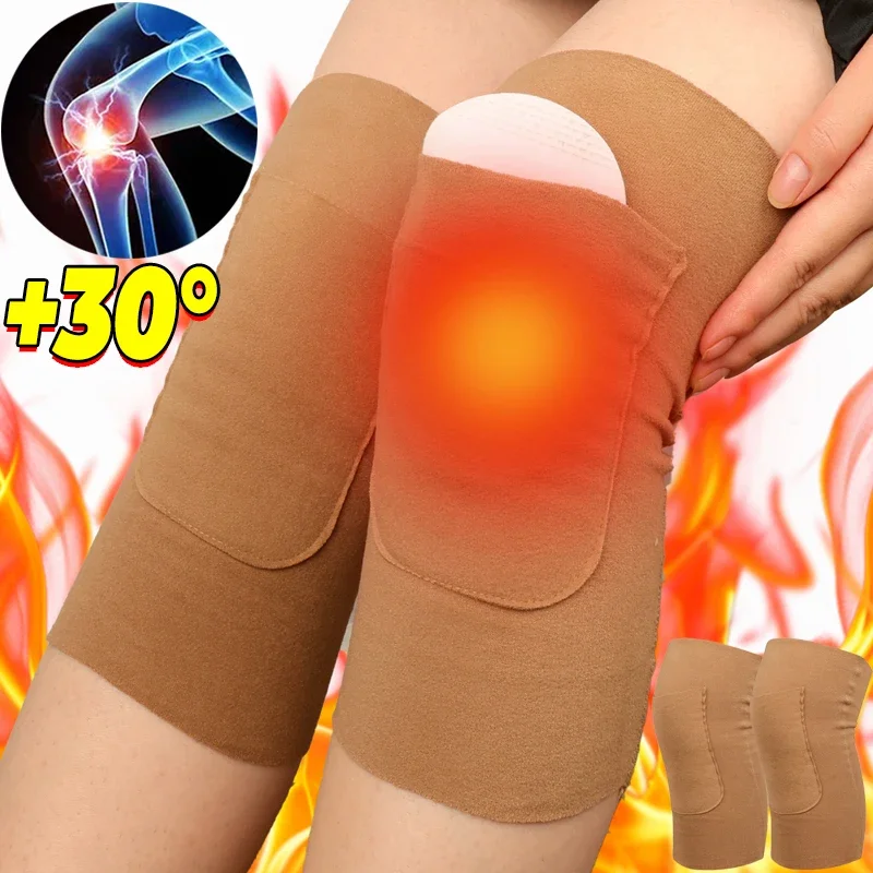 Winter Duchenne Velvet Knee Pad z kieszenią na naklejki grzewcze Rękaw na nogę Starsze nogi Odporny na zimno ocieplacz na nogi Kneepad Kneecap