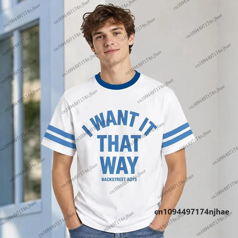 2026 I Want It That Way Crop Football Jersey T-shirt For Men Women Backstreet Boys Band Y2k Quick Dry Tees Sports Kids Tops