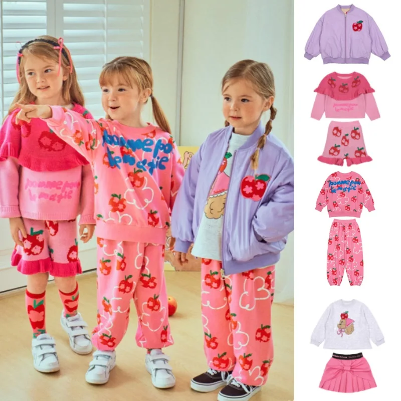 

Girls Jacket 2025 Fall New Printed Fashion Reversible Children's Jacket Cotton Warm Cute Girls Sweatshirt Suit Kids' Clothing