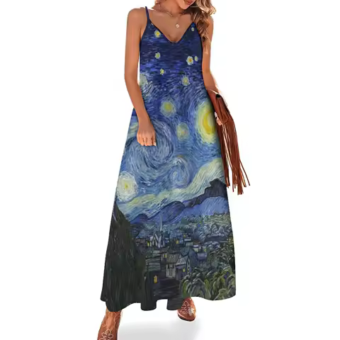 The Starry Night Panorama Sleeveless Dress birthday dress for women evening dresses women
