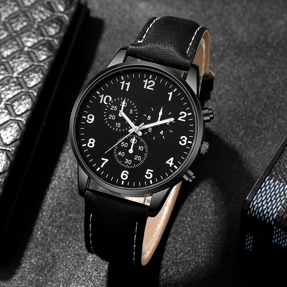 2Pc Men's New Quartz Watch, Practical And Versatile, The Best Choice For Giving Gifts To Fathers And Boyfriends (No Box Given)