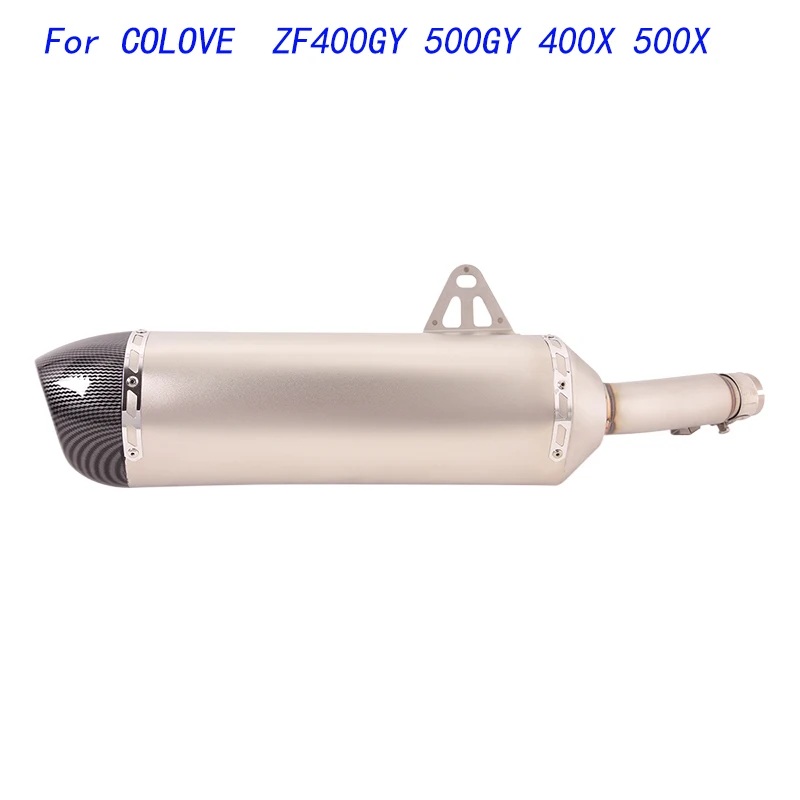 

Slip On Motorcycle Mid Connect Pipe And Muffler Stainless Steel Exhaust System For COLOVE ZF400GY 500GY 400X 500X All Years