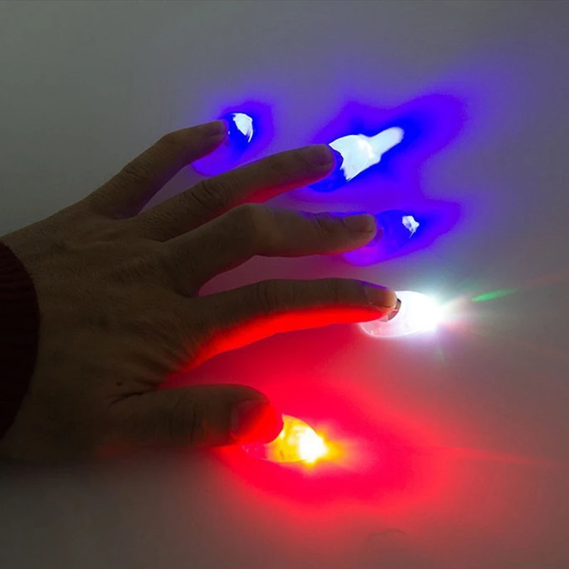 Thumb Finger Light Magic Thumbs Light Toys for Adult Magic Trick Props Led Flashing Fingers Halloween Party Children Toys