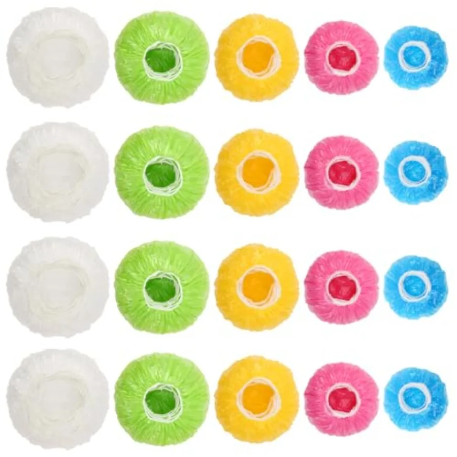 

90 шт. многоразовые эластичные чехлы для хранения пищевых мисок для организации кухни, различные 5 полупрозрачных растягивающихся размеров и Colorfu