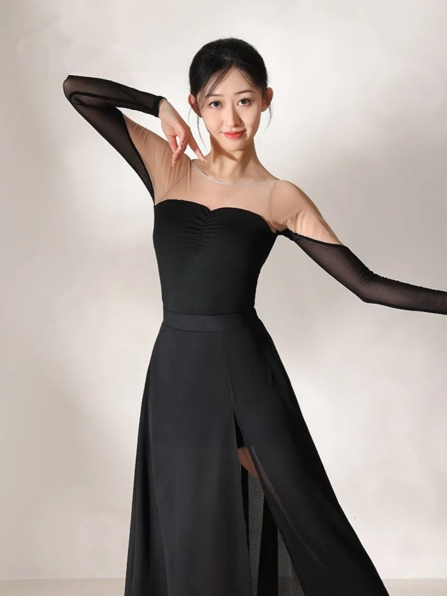 

Ballet one-piece suit, top one-piece suit, figure suit, Chinese dance suit, practice suit, long-sleeved figure