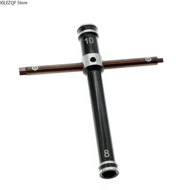 

8mm 10mm Cross Wrenches Sleeve RC Glow Plug Removal Tool 3mm 5mm Hex Screw Driver&Spanner for RC Car Universal RC Repair Tool