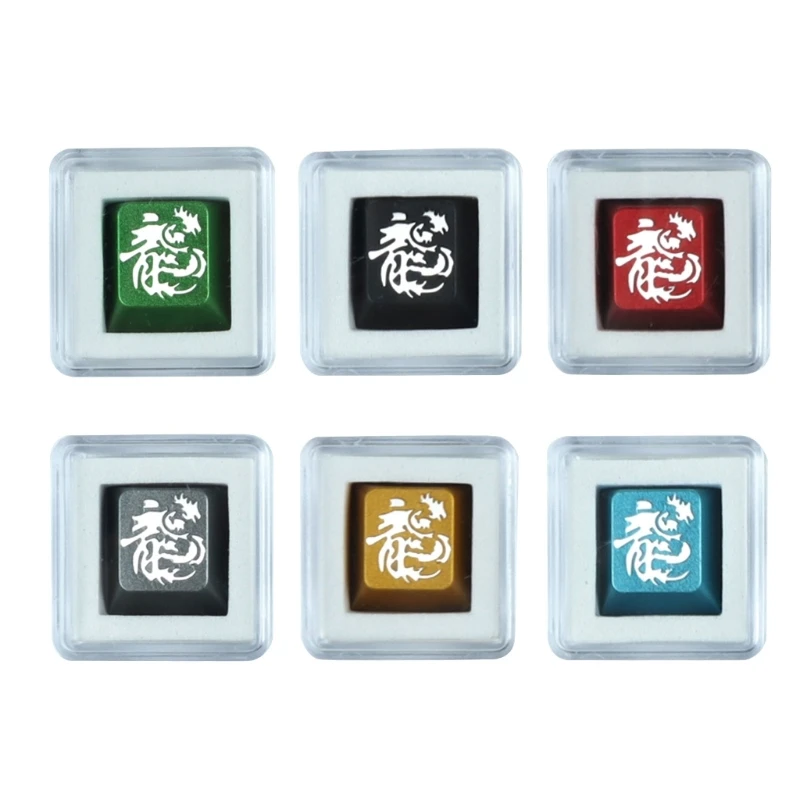 Unique Loong Themed Aluminum Artisanal Keycap for MX Keyboard Customs Keycap For Enhances Keyboard Aesthetics