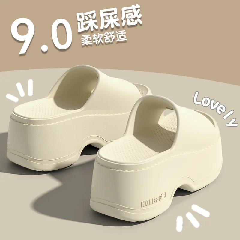 Women's Thick-Soled Heightening 7cm Slippers Women's New Summer Outer Wear Beautiful Heightening Non-Slip Seaside Beach Sandals image 5
