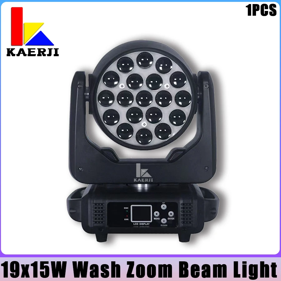 

1Pcs 19x15W Zoom Wash Lyre Wash Dmx512 19X15W Led Wash Zoom Rgbw Moving Head Light Stage Spotlight For Dj Nightclub Disco Wash