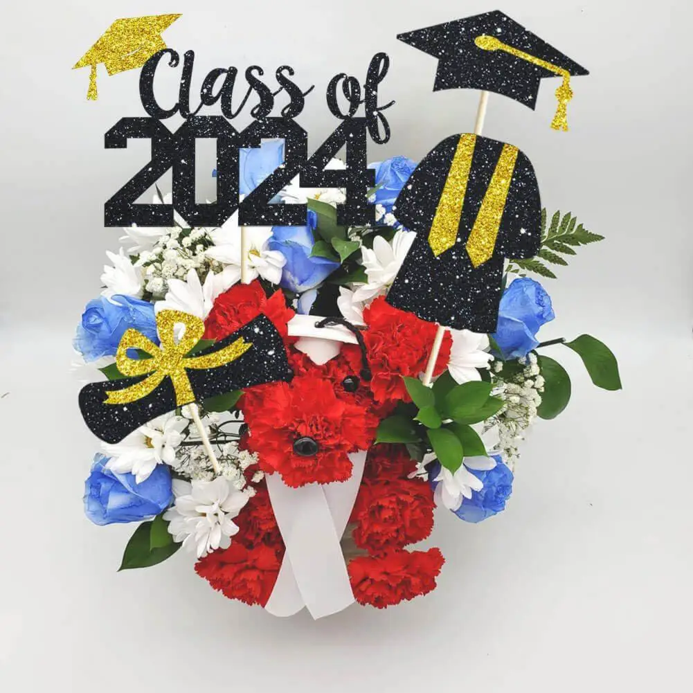 Party Accessories Eco-friendly Graduation Cake Toppers 2024 Sparkling Table Centerpieces Party Decorations for Graduation