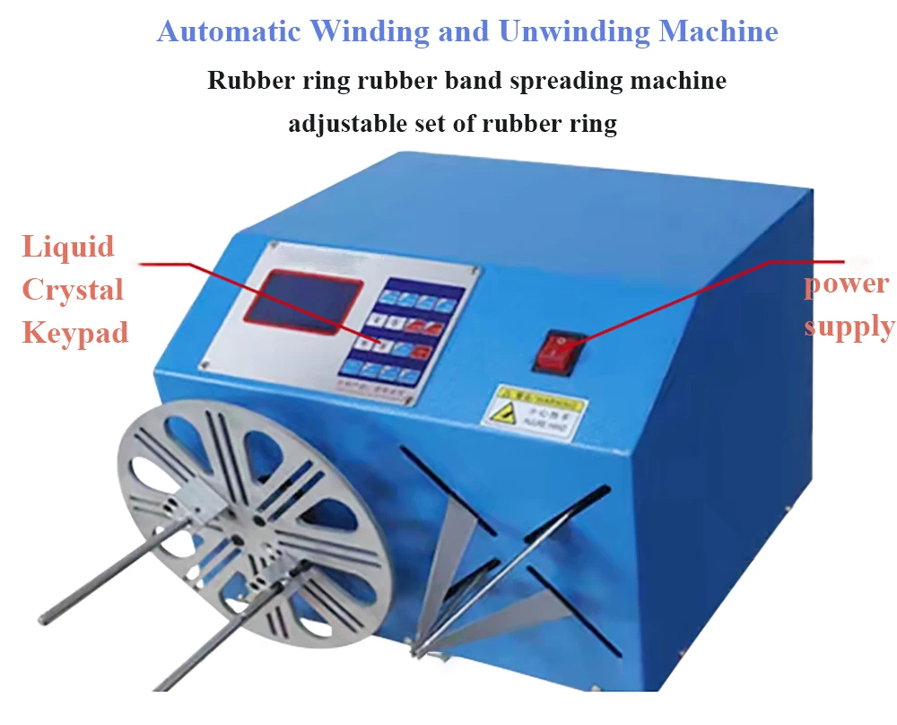 Enrolamento automático de cabo de dados 220v e máquina de alongamento de anel de borracha, máquina de expansão de anel de silicone para descascar uso