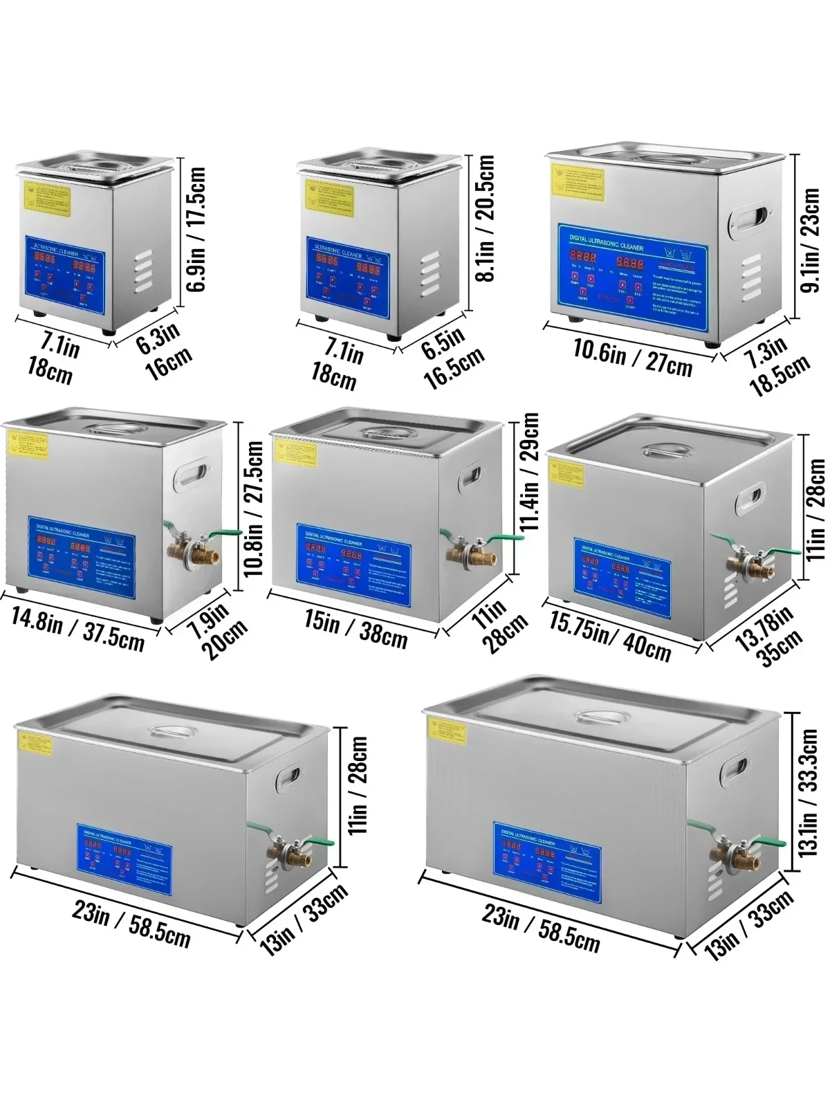 VEVOR 1.3L 2L 3L 6L 10L 15L 22L 30L Ultrasone Reiniger Lave-Dishes Draagbare Wasmachine Vaatwasser Echografie Huishoudelijke apparaten - afbeelding 2