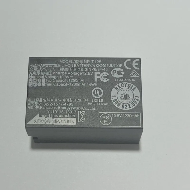 Bateria NP-T125 1230mAh para câmera digital Fujifilm GFX100 GFX100S GFX50S GFX50R GFX50S II X-T4 X-T3 X-H1 X-Pro3 X-T30 II