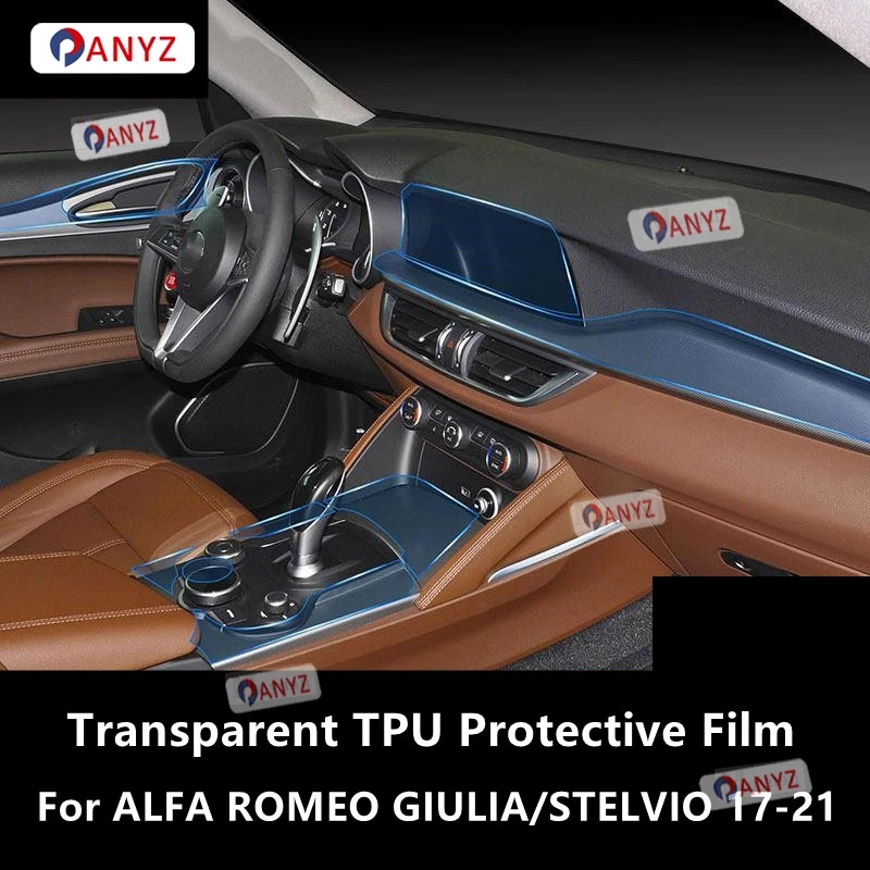 

For ALFA ROMEO GIULIA/STELVIO 17-21 Gearbox Panel Navigation Screen Automotive Interior TPU Protective Film Anti-Scratch Sticker