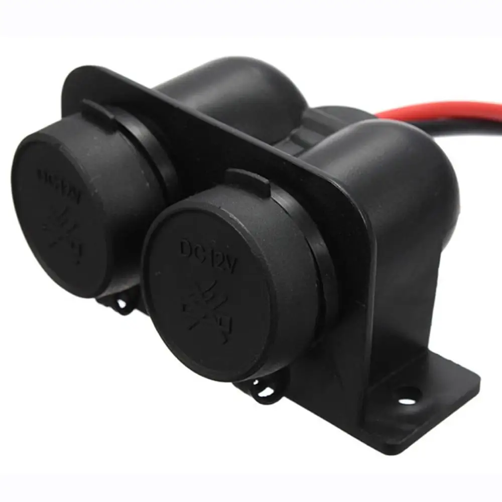 Two-Way 12V Car Cigar Cigarette Lighter Double Power Adapter Socket Waterproof Auto Replacement Parts Car Interior Parts