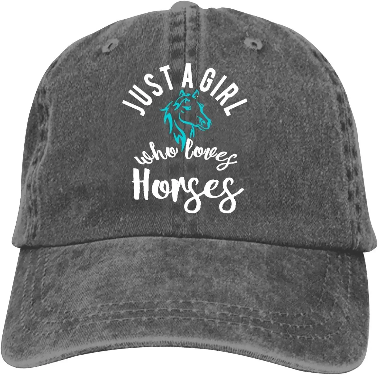 

Just A Girl Who Loves Horses Baseball Cap Vintage Adjustable Washed Hats Twill Plain Cowboy Hats Denim Dad Hat for Men Women Boy