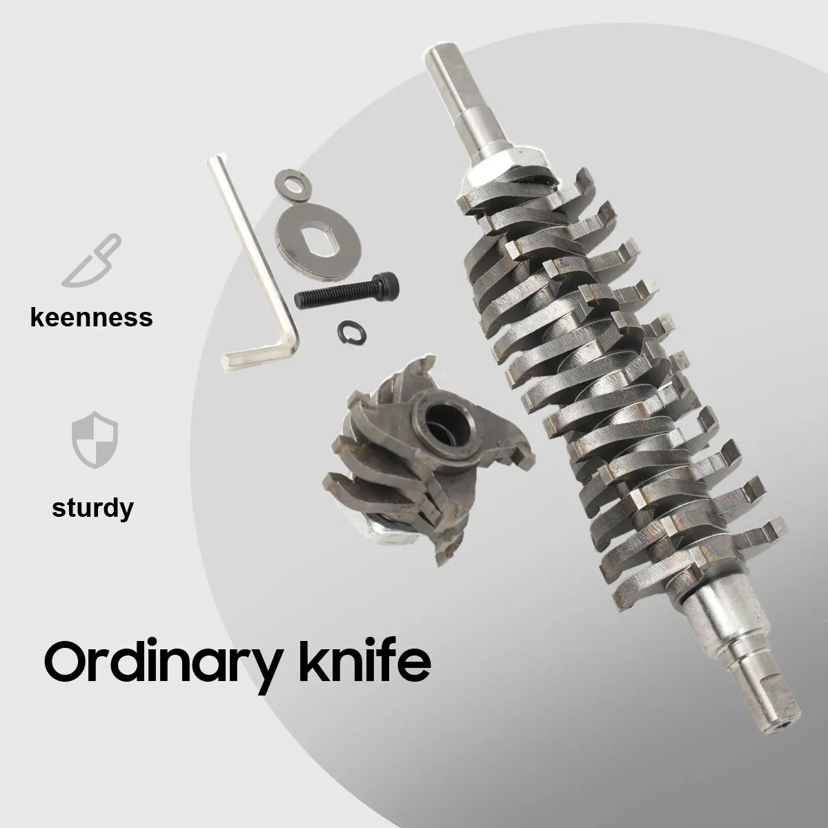 Lama di ricambio Lame per fresatura in metallo duro per smerigliatrice per calcestruzzo Superfici dure/morbide 24 lame, strumento per la costruzione di decorazioni per piallatura da parete da 12 cm