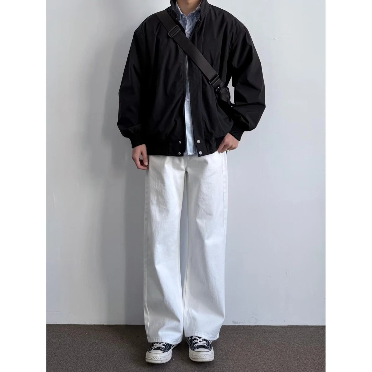 

ONUN Spring New Loose Fit Pure Color Stand Collar Cleanfit Jaet Casual Versatile Workwear Outerwear for Men