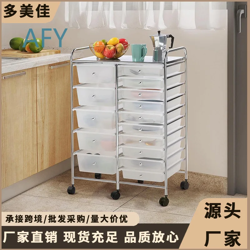 Mehrschichtiges Schubladen-Aufbewahrungsregal für Zuhause, Büro, Küche, Schlafzimmer, Robuster Mobiler Organizer mit Rollen für Kleines