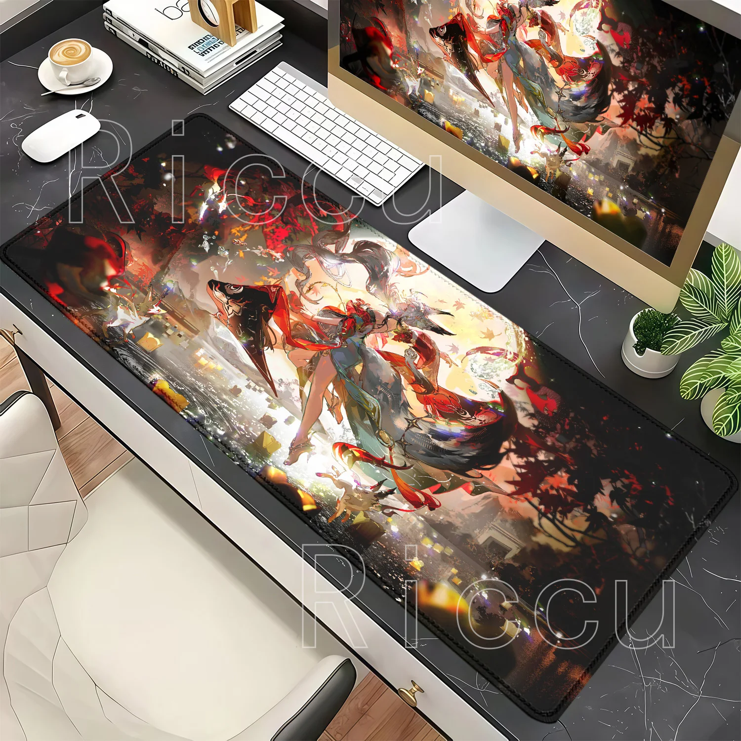 Sexy Hsin Wuthering Waves WuWa Non-Slip Base Mouse Pad Gaming Overlock ESports PC Mousepad Keyboard Office HD Printing Desk Mat