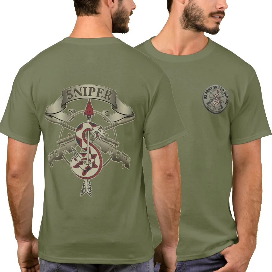 US Army Sniper School Marksman Insignia T-Shirt New 100% Cotton Short Sleeve O-Neck Casual Mens T-shirt