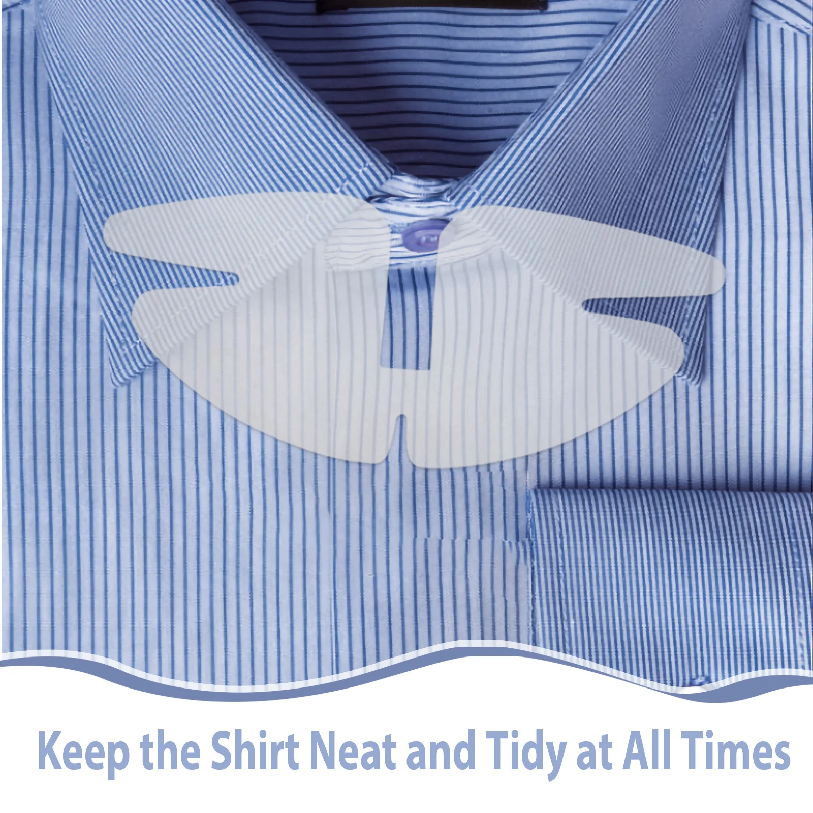 50 szt. Wkładki do kołnierzyka koszuli męskiej, plastikowe, przezroczyste, zapewniające prostotę i elegancję, łatwe w montażu, do stroju biznesowego.