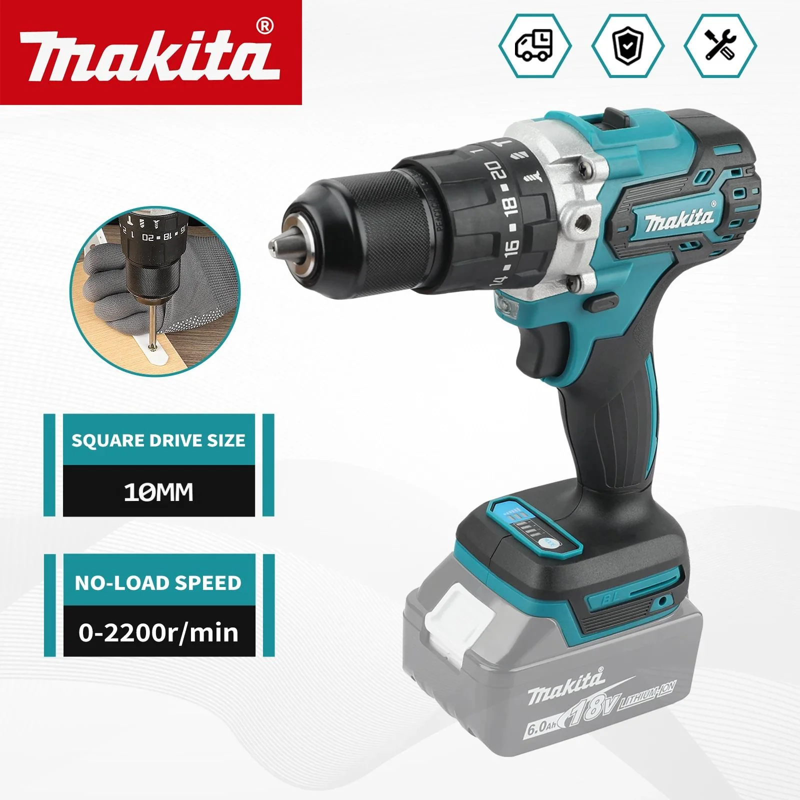 Makita DDF487 18V Brushless Cordless Drill Driver 40N.m High Torque Bare Tool Only (Battery Not Included) For Makita 18V LXT