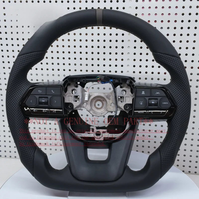 For Toyota Custom SYX Luxury Leather 3 Spoke Sports Steering Wheel LC300 Camry Fortuner LC250 LC200 Aftermarket Horn Cover
