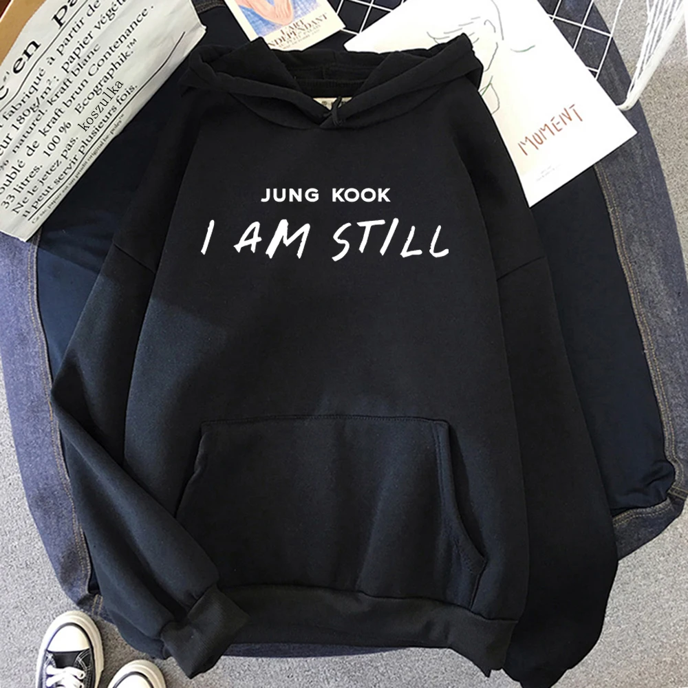 Jungkook I Am Still Hoodie Women Harajuku Graphic AestheticLetter Print Hoodies Unisex Autumn Winter Pullovers Sweatshirts Korea