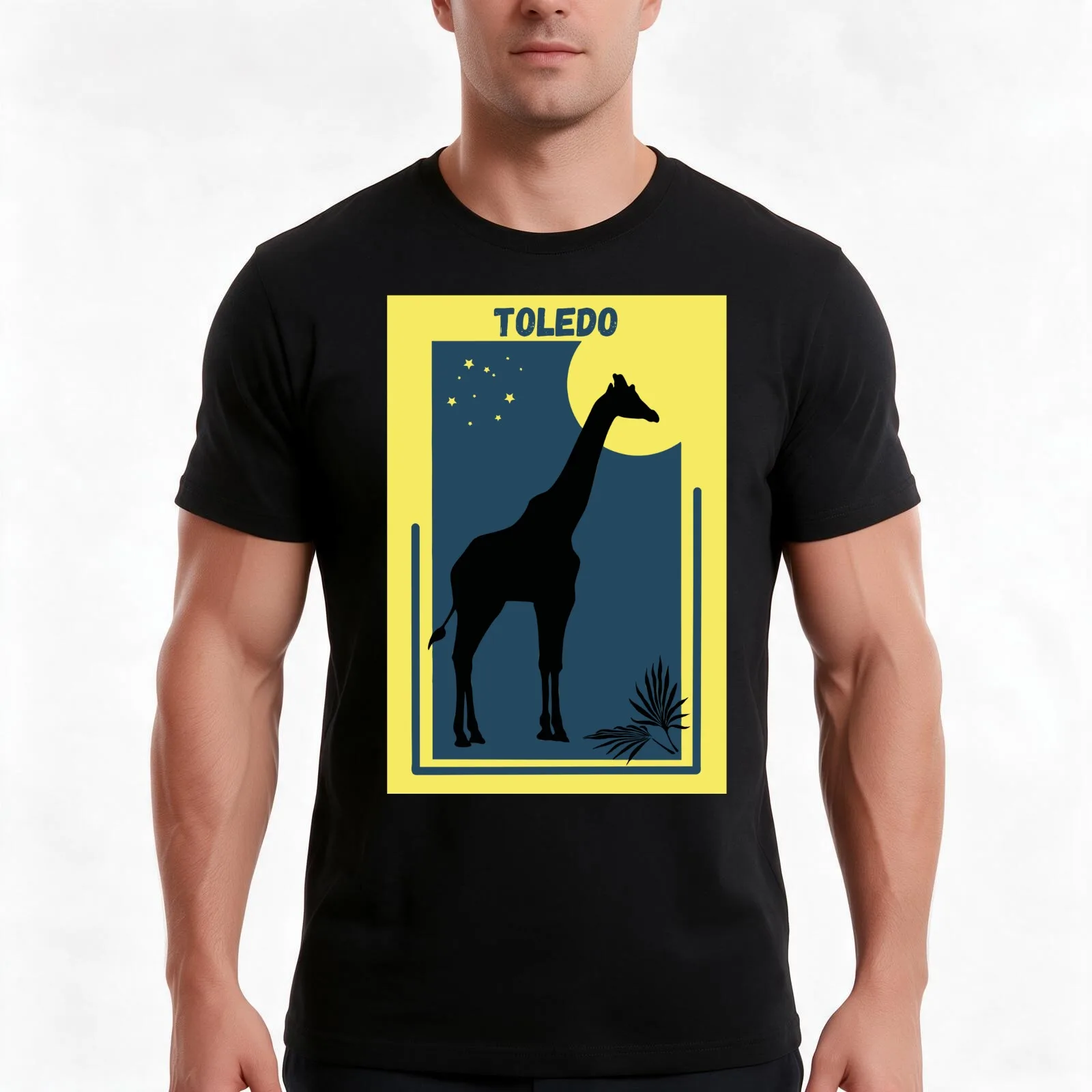 Toledo in Ohio United States - Zoo Destination Vintage Style Geometric Modern Poster T-Shirt Summer Casual Cotton Tee