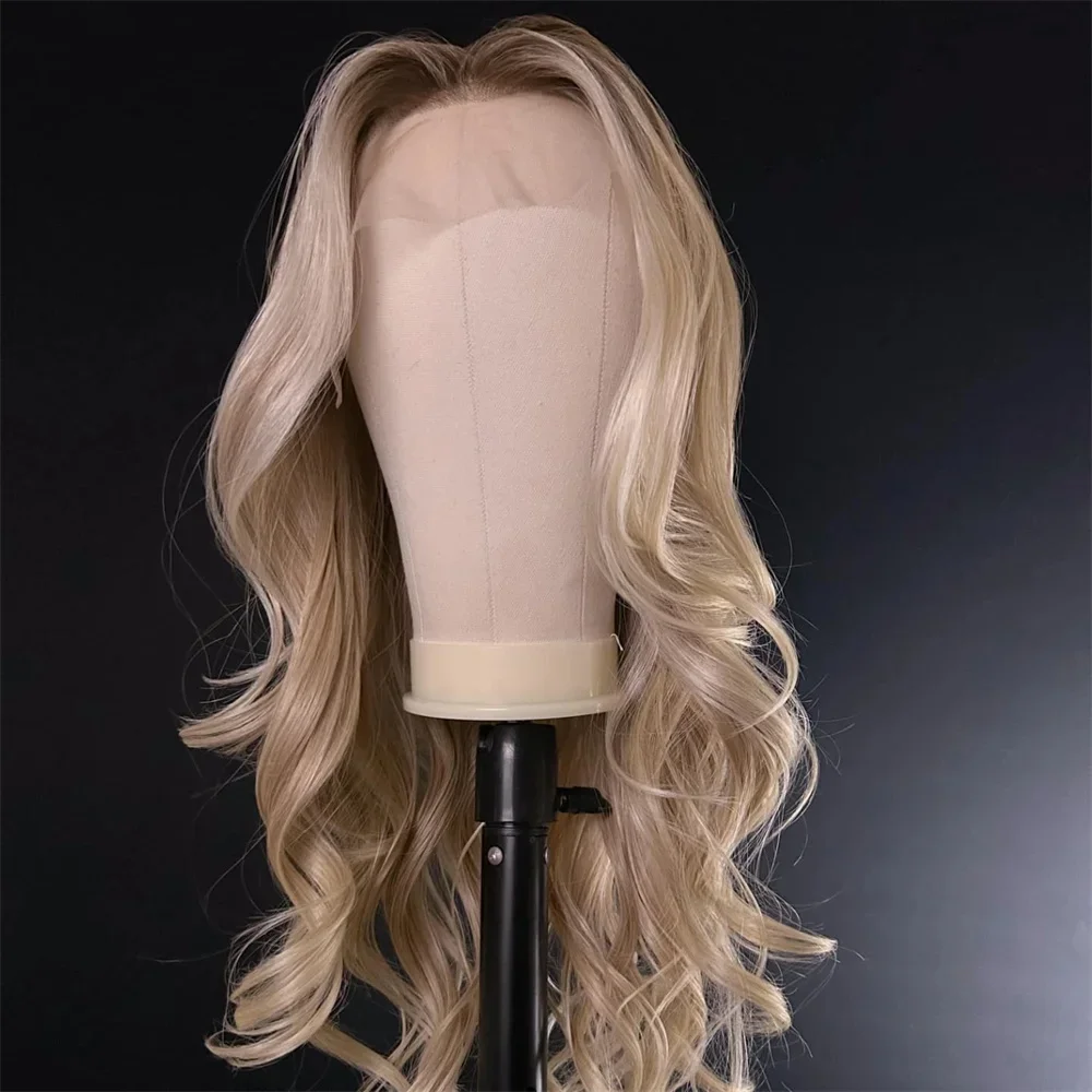 

Soft Ombre Blond Wave Hair 150 density and 13×4 100%human hair wig lace front wig, with baby hair pre plucked